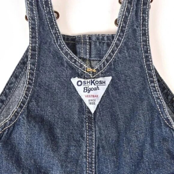OSHKOSH B'GOSH Denim Jean Shortalls Overall Shorts Size 3 Months - Picture 3 of 5